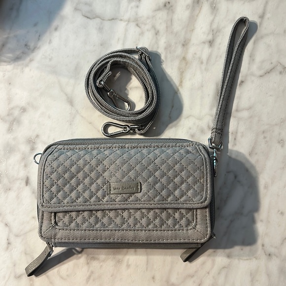 Vera Bradley Iconic RFID All in One Crossbody Gray Denim Yin Yang - Picture 10 of 12